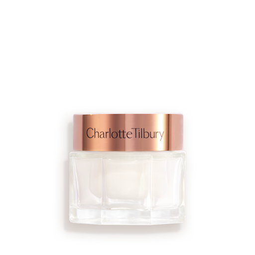 PDP-MC-50ml-APAC 5 Pearly-white face cream in a glass jar with a gold-coloured lid.